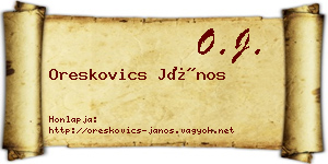 Oreskovics János névjegykártya